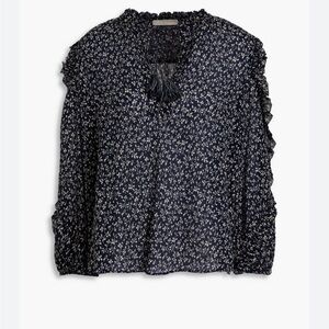 Ulla Johnson Midnight Blue Patterned Blouse